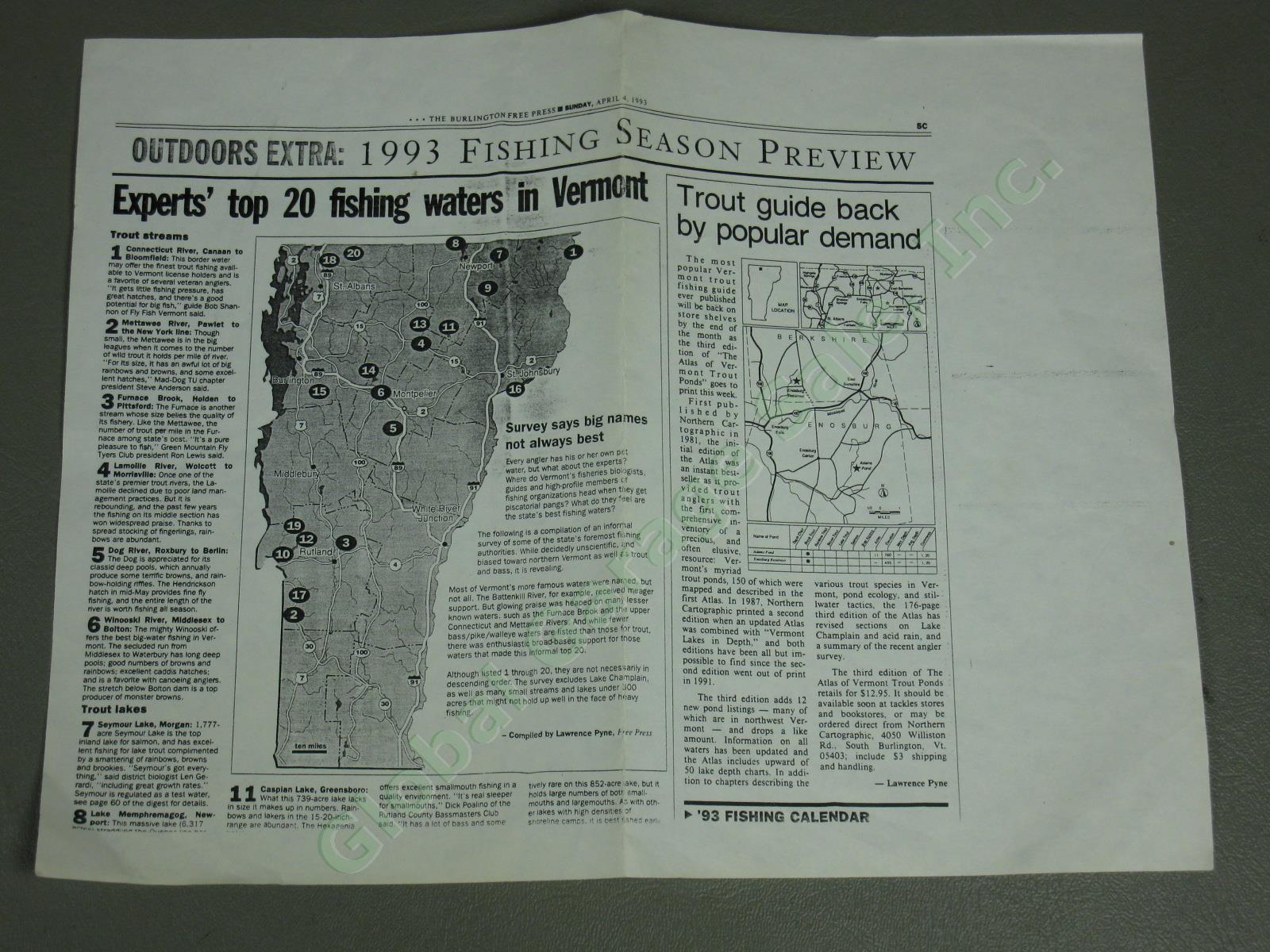 14 New England NY VT Catskill Stream Guide Maps Fishing Book Lot Trout Fly Hatch 12