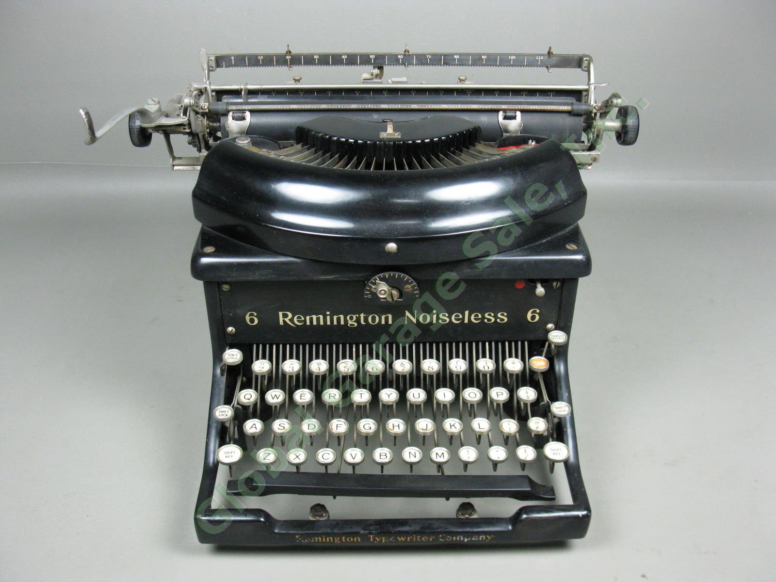 Vtg Antique 1929 Remington Noiseless 6 Manual Typewriter Serial X117909 Cleaned