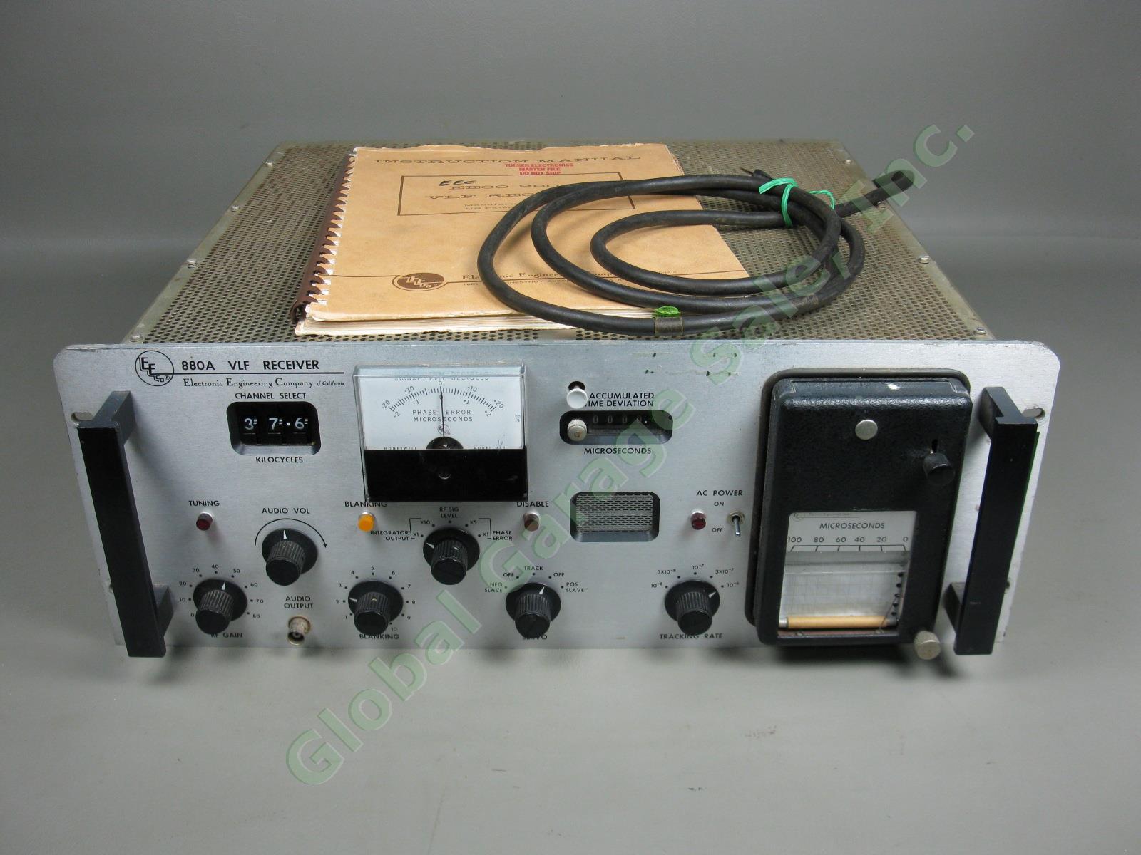 Vtg EEC Electronic Engineering Co EECO 880A VLF Receiver W/ Manual Not Tested NR