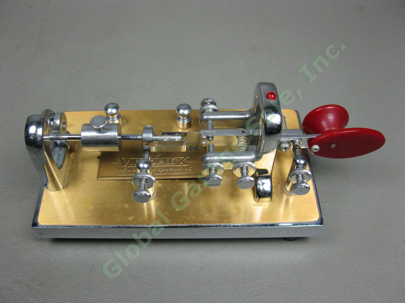 Vibroplex Super Deluxe Presentation Telegraph Key Morse Code Bug +Case 388604 NR 1