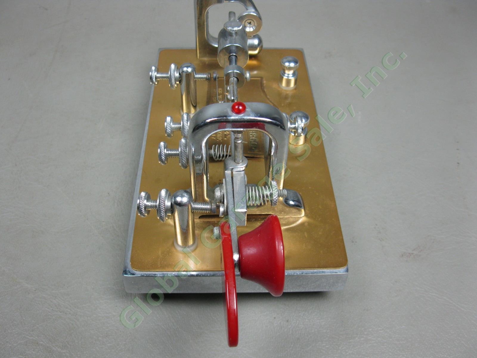 Vibroplex Super Deluxe Presentation Telegraph Key Morse Code Bug +Case 388604 NR 3