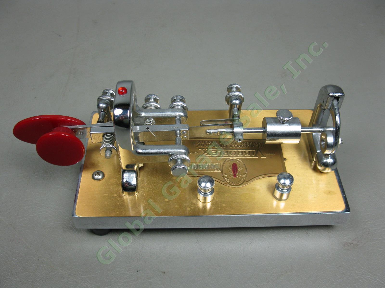 Vibroplex Super Deluxe Presentation Telegraph Key Morse Code Bug +Case 388604 NR 4