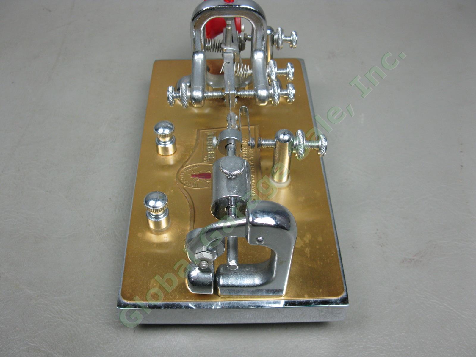 Vibroplex Super Deluxe Presentation Telegraph Key Morse Code Bug +Case 388604 NR 5
