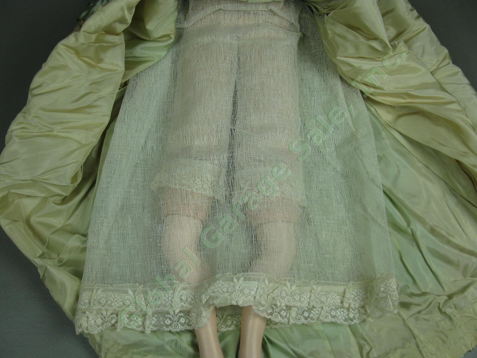 Vtg Antique Circa 1920s Boudoir Bed Doll 30" Inch Redhead Original Lace Dress NR 10
