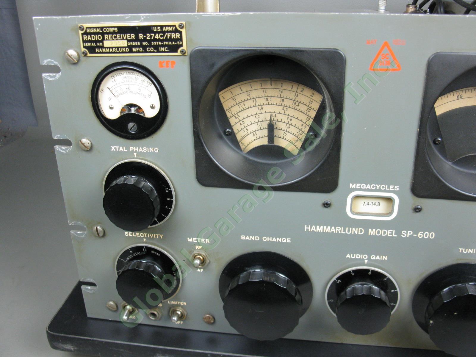 Hammarlund SP-600-JX-26 US Army Signal Corps R-274C/FRR HF Tube Radio Receiver 1