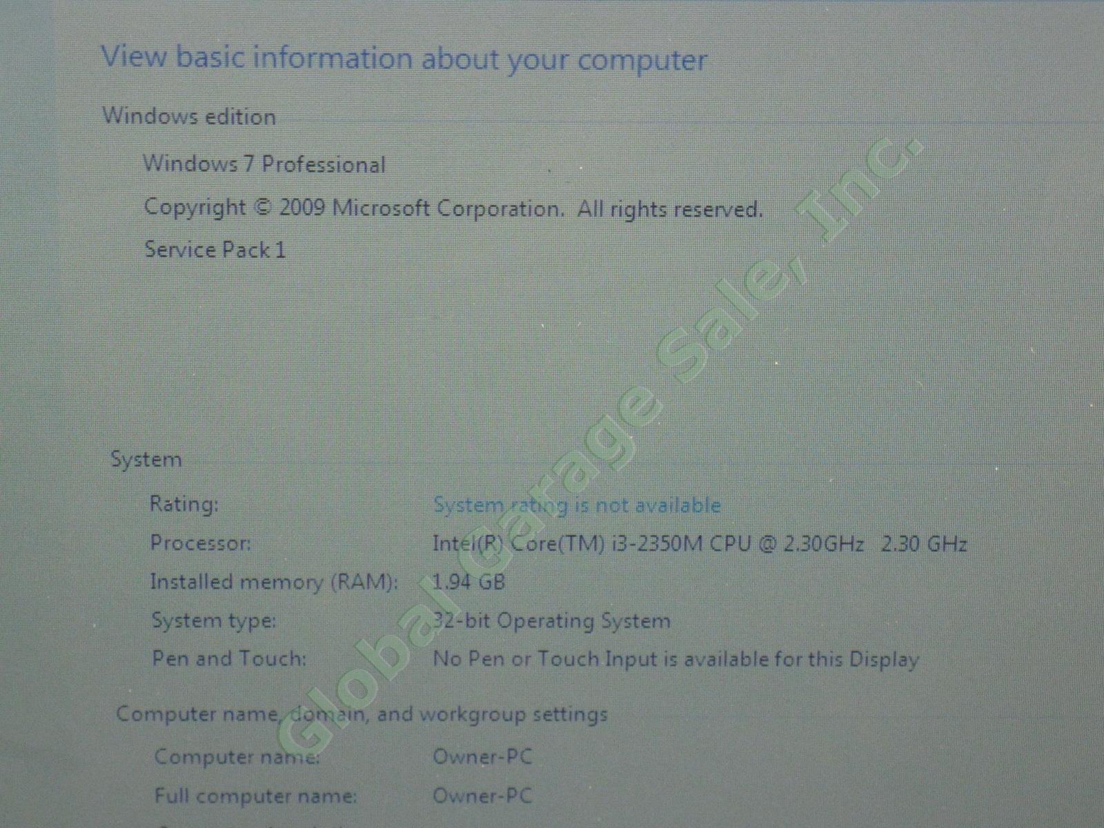 HP 4530s ProBook 15.6" Laptop Intel i3 2.30GHz 2GB 500GB Windows 7 Professional 1