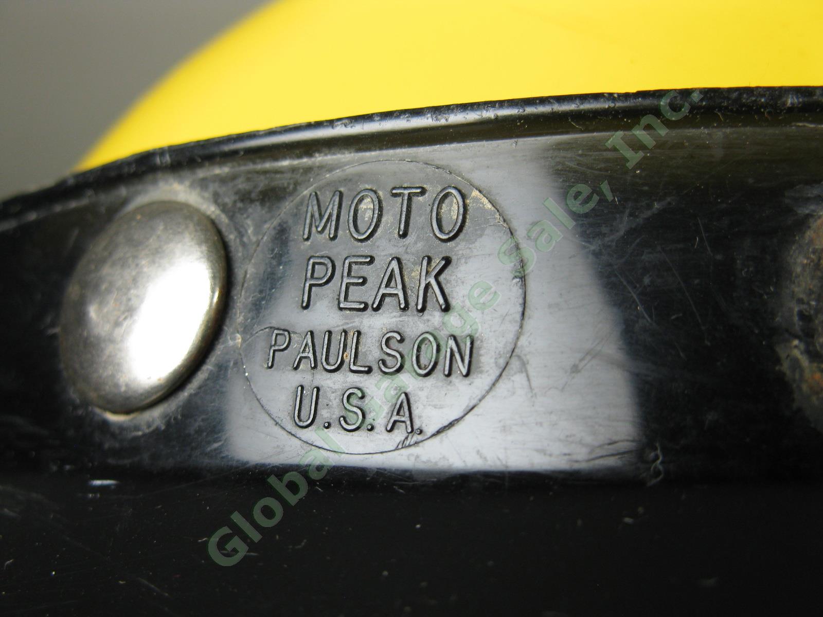 Vtg 80 Yellow Simpson 52 1/82 Motocross Helmet 7-5/8 Moto Peak Visor Team Yamaha 4