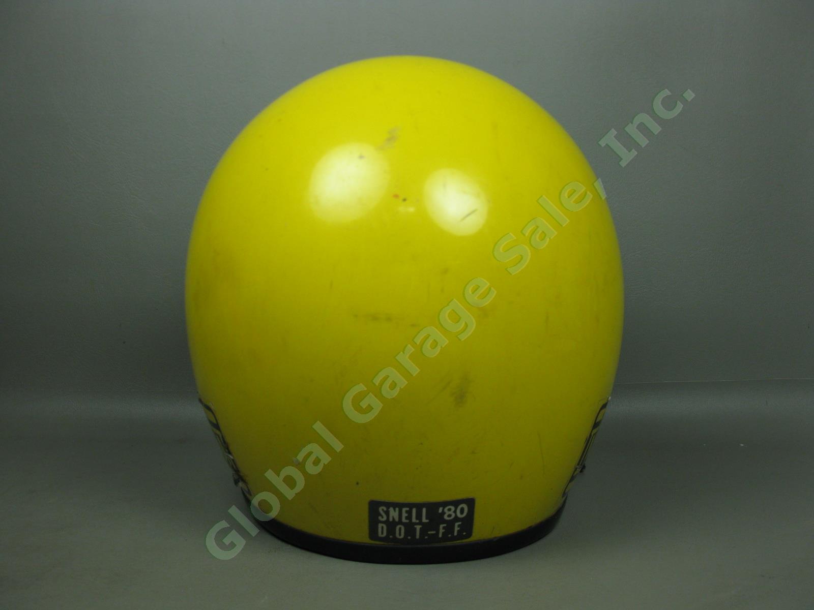 Vtg 80 Yellow Simpson 52 1/82 Motocross Helmet 7-5/8 Moto Peak Visor Team Yamaha 5