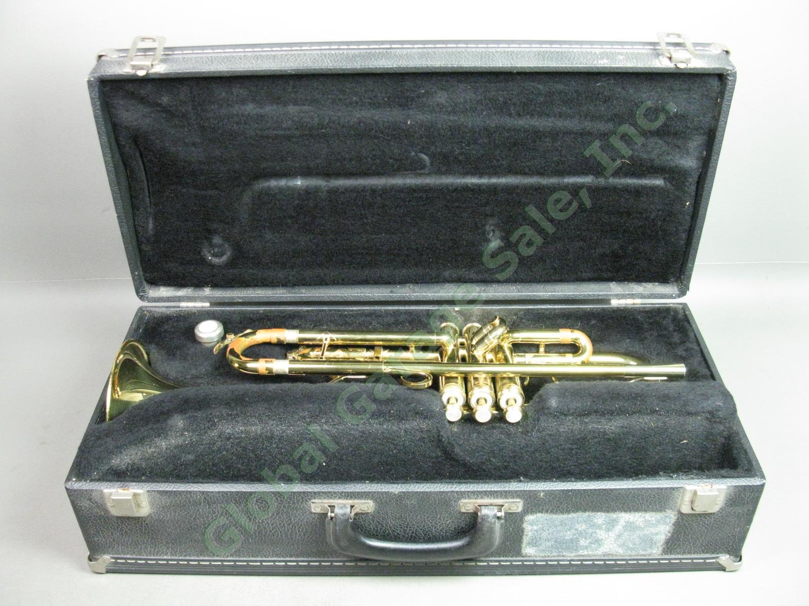 King 601 USA Bb B Flat Student Trumpet +Hard Case Benge 7C Mouthpiece Bundle Lot