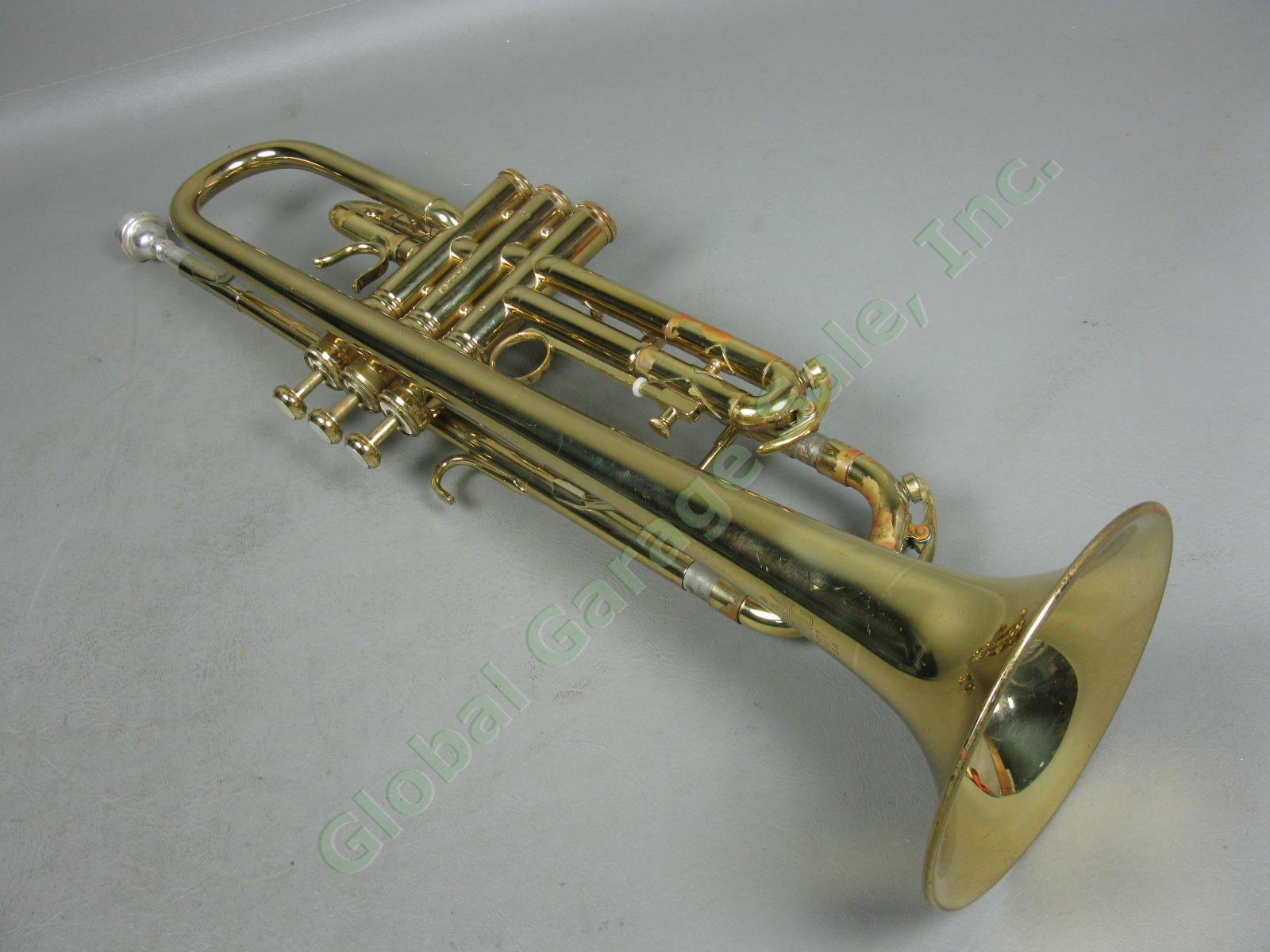 King 601 USA Bb B Flat Student Trumpet +Hard Case Benge 7C Mouthpiece Bundle Lot 3