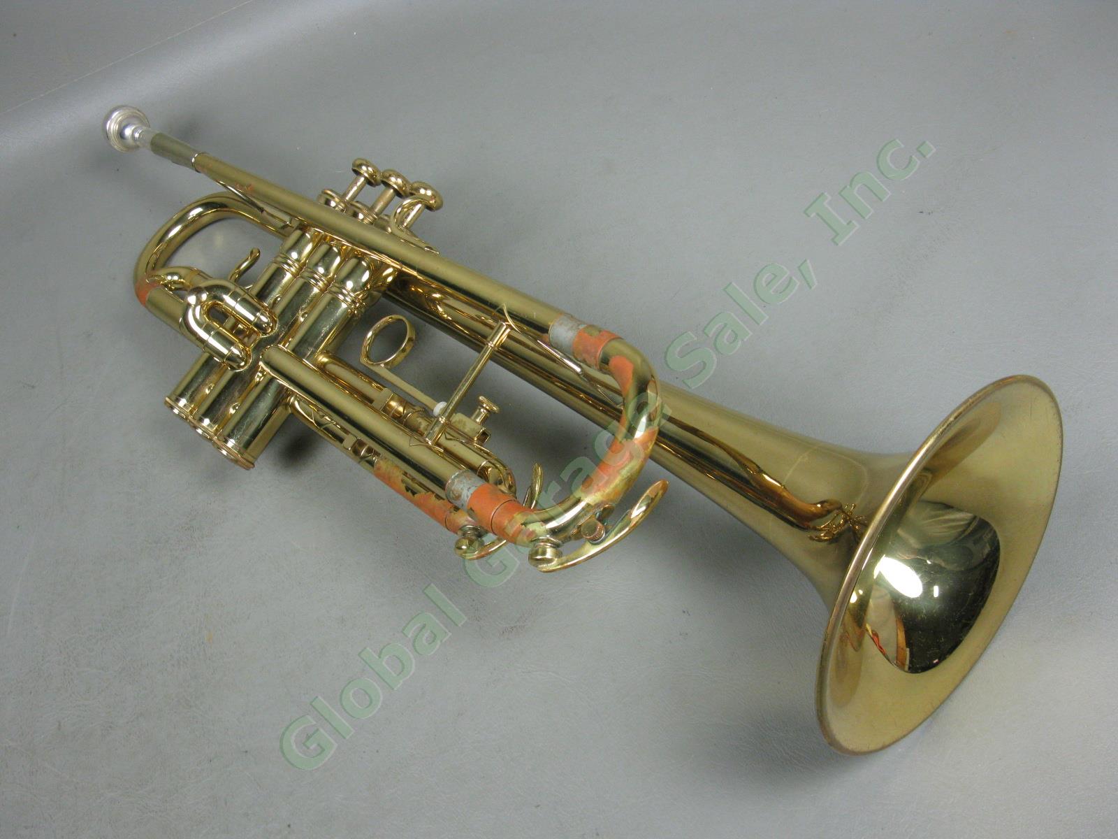 King 601 USA Bb B Flat Student Trumpet +Hard Case Benge 7C Mouthpiece Bundle Lot 4