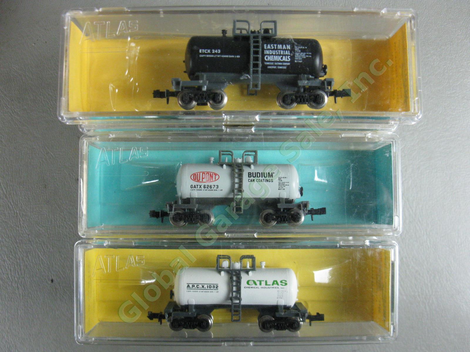 10 Atlas N Scale Eastman Kodak Dupont Chemical Beercan Freight Car Train Set Lot 2