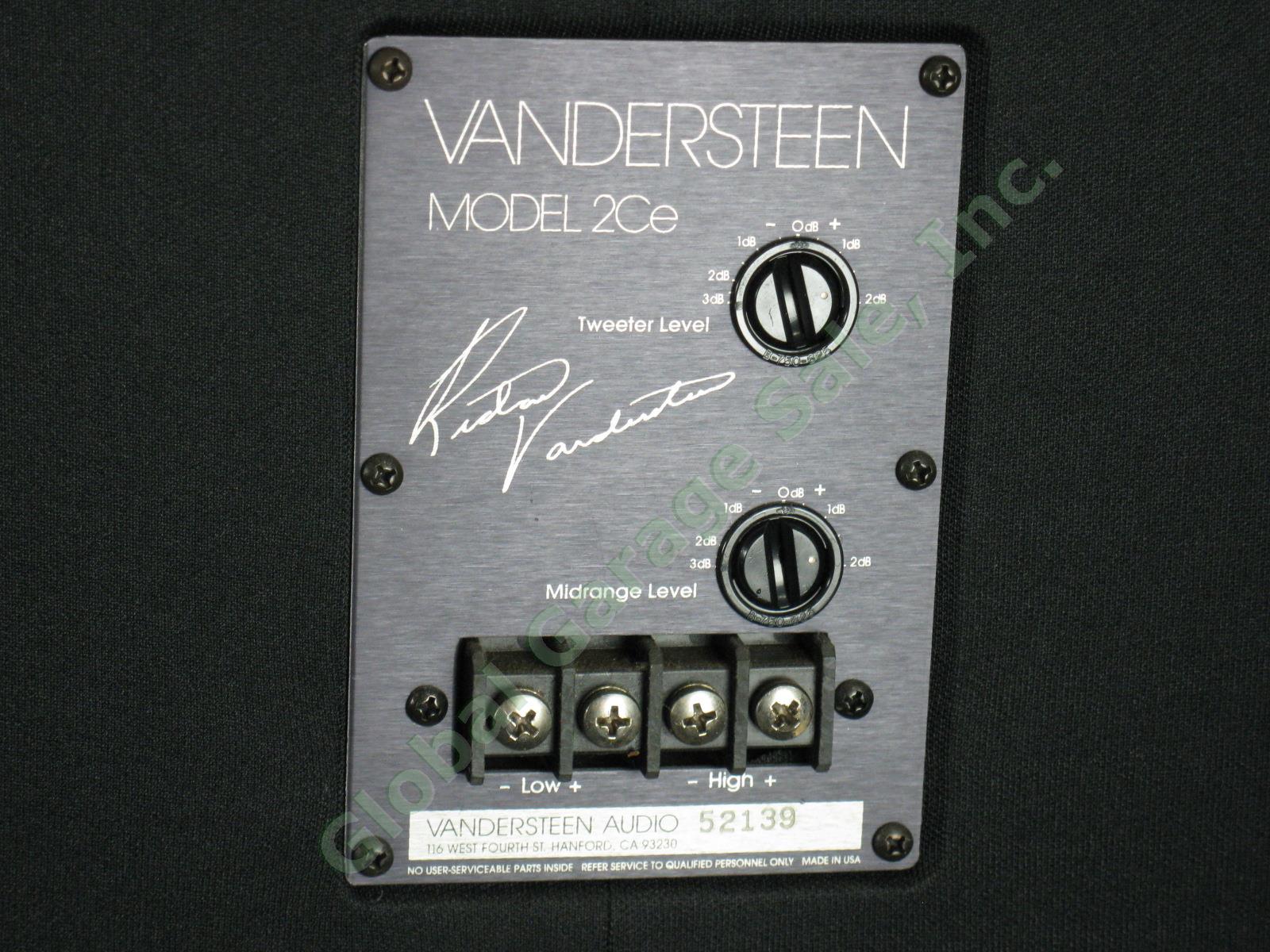Vandersteen 2Ce Signature Stereo Audiophile Speakers Oak Matching Pair 1 Owner! 4