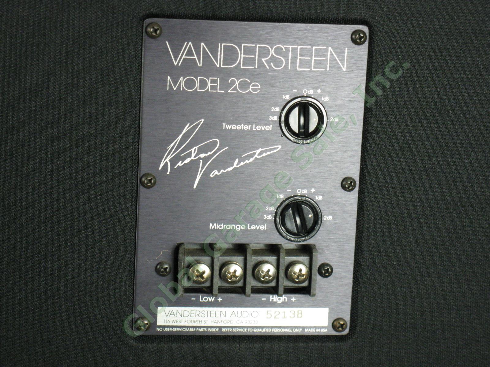Vandersteen 2Ce Signature Stereo Audiophile Speakers Oak Matching Pair 1 Owner! 5