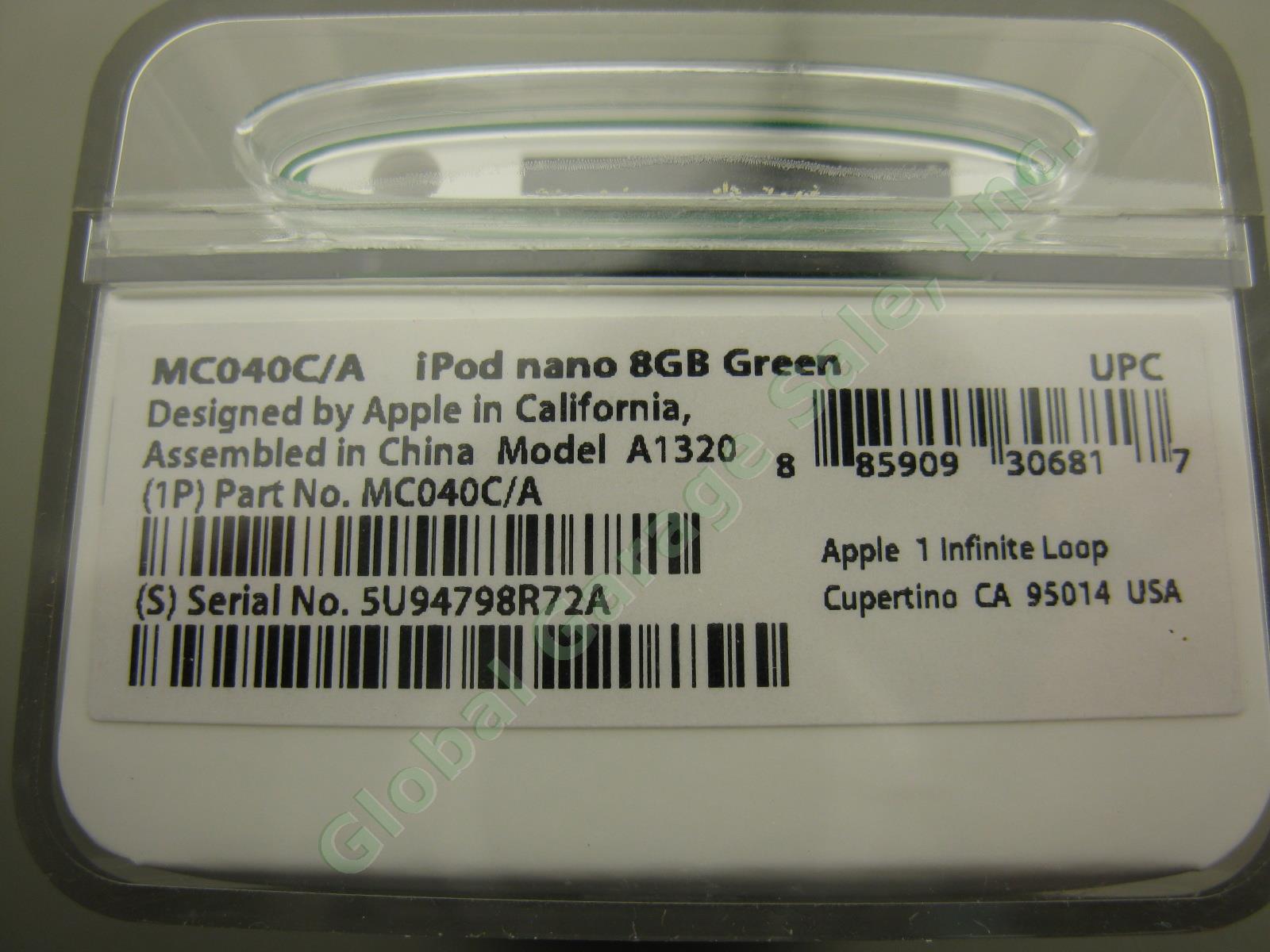 NEW Sealed 8GB Apple iPod Nano 5th Generation Green A1320 MC040C/A MC040LL/A NR! 3