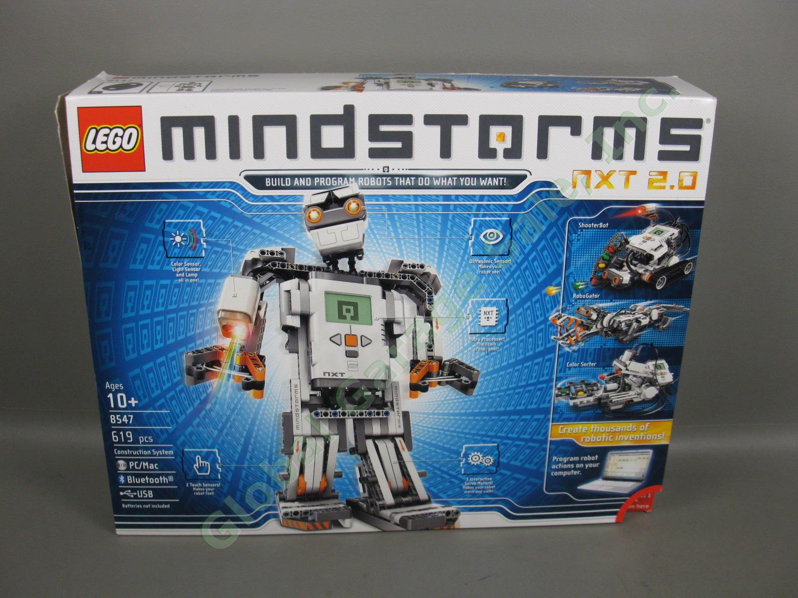 LEGO Mindstorms NXT 2.0 8547 Robot Building Program Set PC/MAC Bluetooth USB 10+