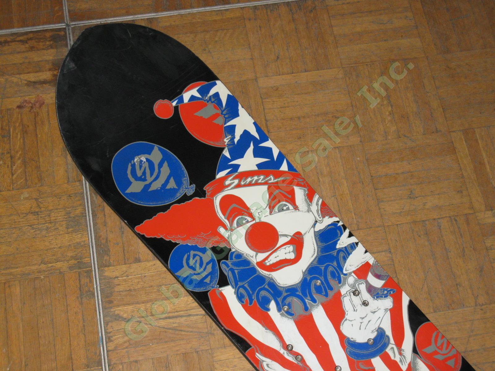 Vtg 1991 Sims Shaun Palmer Pro Model Clown Snowboard 157cm #209489 w/Bindings NR 1