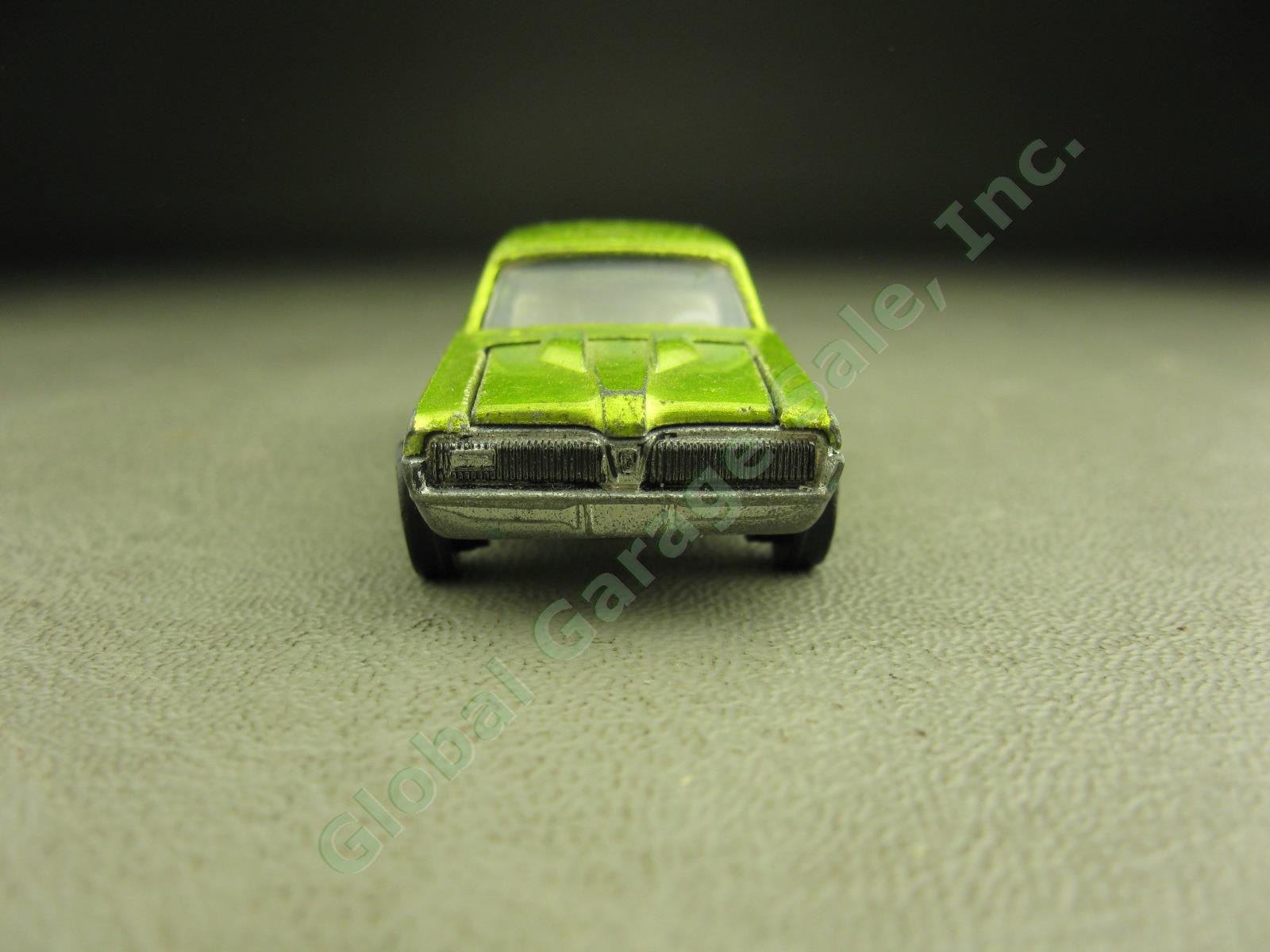 Rare Vtg 1968 Mattel Hot Wheels Custom Cougar Redline Lime Green Variant Good NR 1