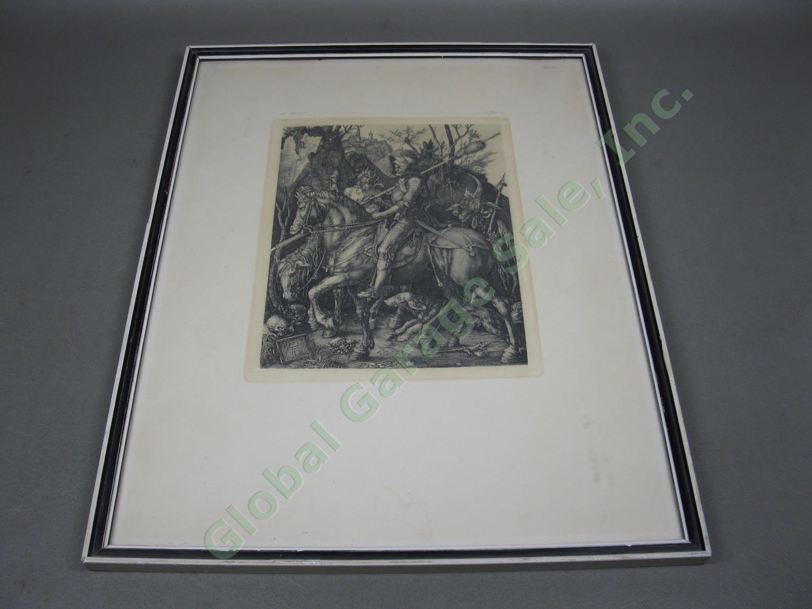 Albrecht Durer Engraving Knight Death & The Devil Vtg Antique 19th C Durand? NR!