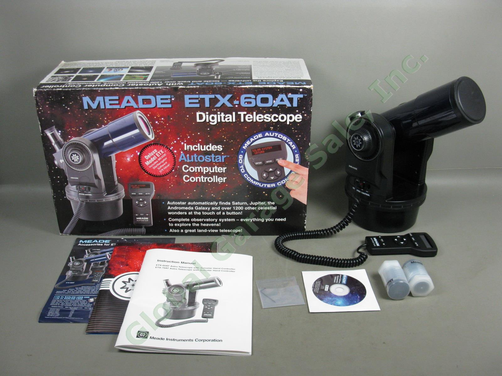 Meade ETX-60AT Digital Refractor Telescope +Autostar Computer Controller MA9 +25