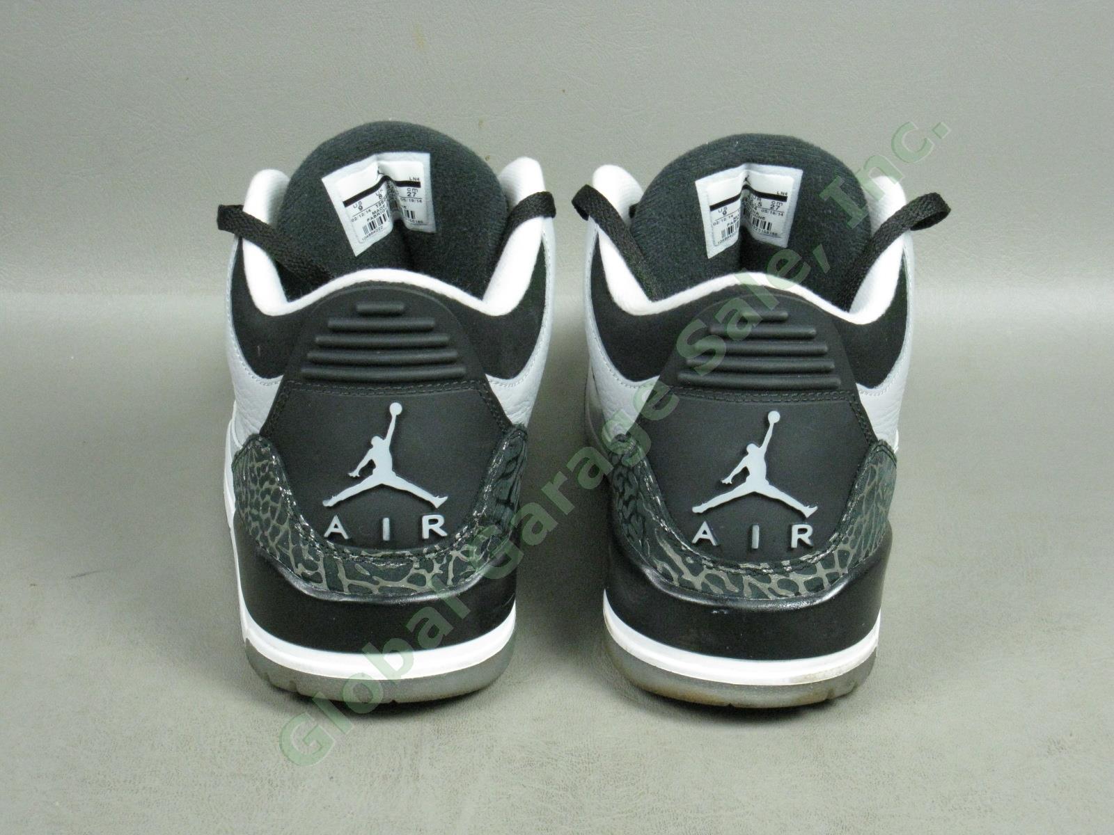 Nike Air Jordan 3 Retro Wolf Grey Basketball Shoes Size US 9 EUR 42.5 136064-004 2