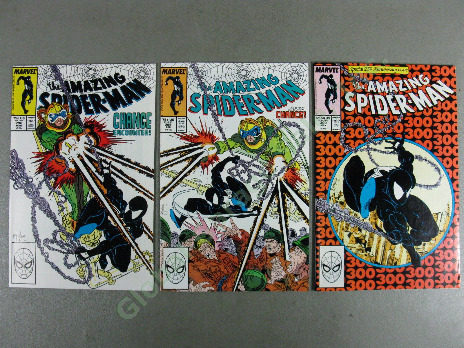 1988 Marvel Amazing Spiderman #298 #299 + #300 First Todd McFarlane Venom Covers