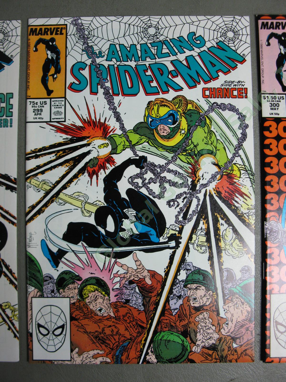 1988 Marvel Amazing Spiderman #298 #299 + #300 First Todd McFarlane Venom Covers 2