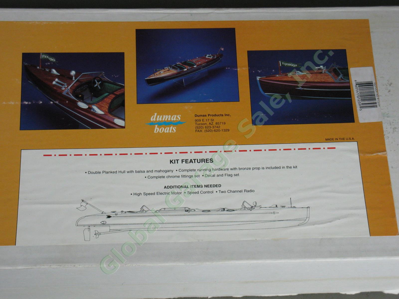 Unbuilt Dumas 1:10 Typhoon Wooden Model Ship Kit #1239 R/C Racing Boat 42.5" NR! 2
