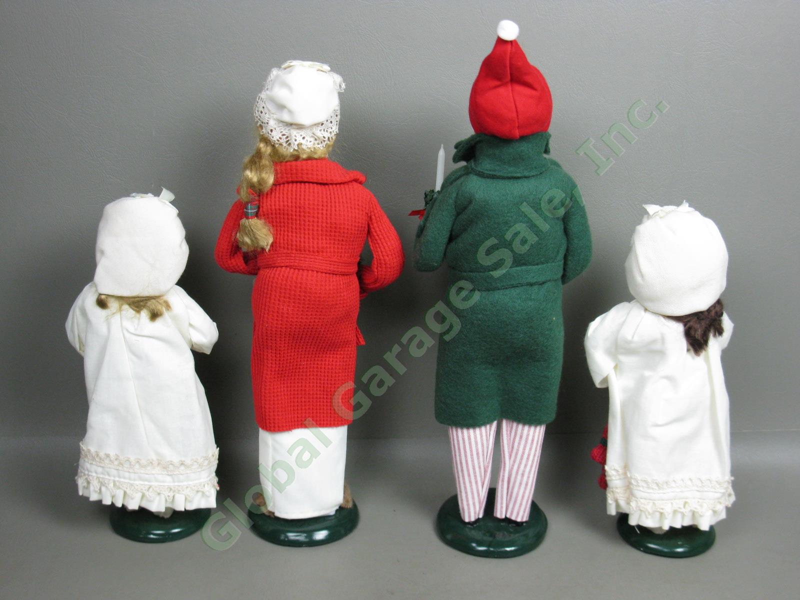 4 Signed Byers Choice Carolers Lot Child Girl With Stocking Man Woman Candle NR! 5