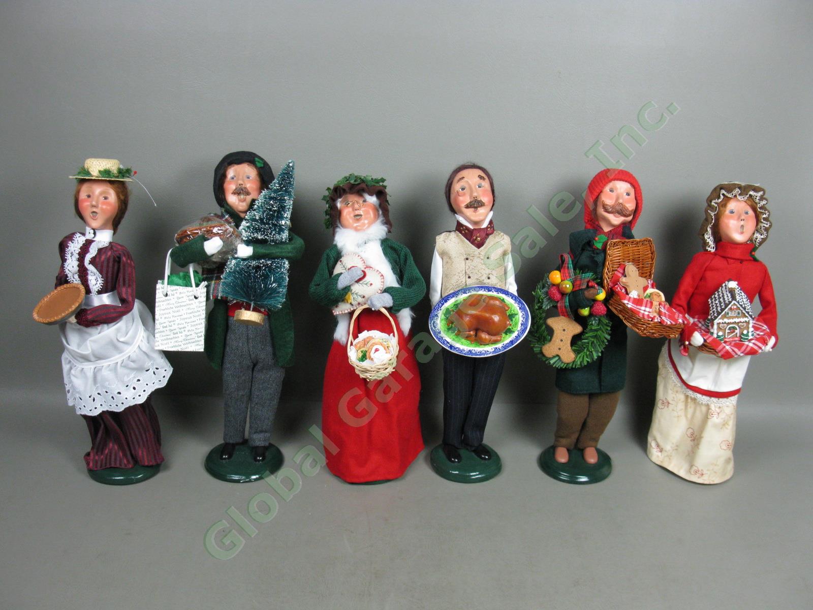 6 Byers Choice Carolers Lot Traditional Man Woman Grandparent Turkey Gingerbread