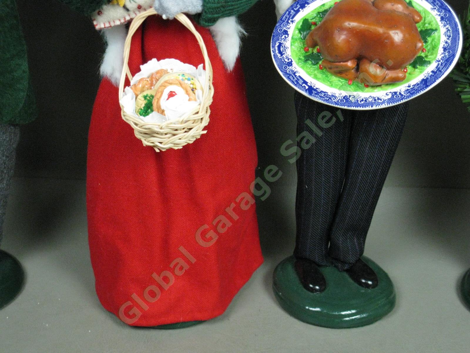 6 Byers Choice Carolers Lot Traditional Man Woman Grandparent Turkey Gingerbread 4