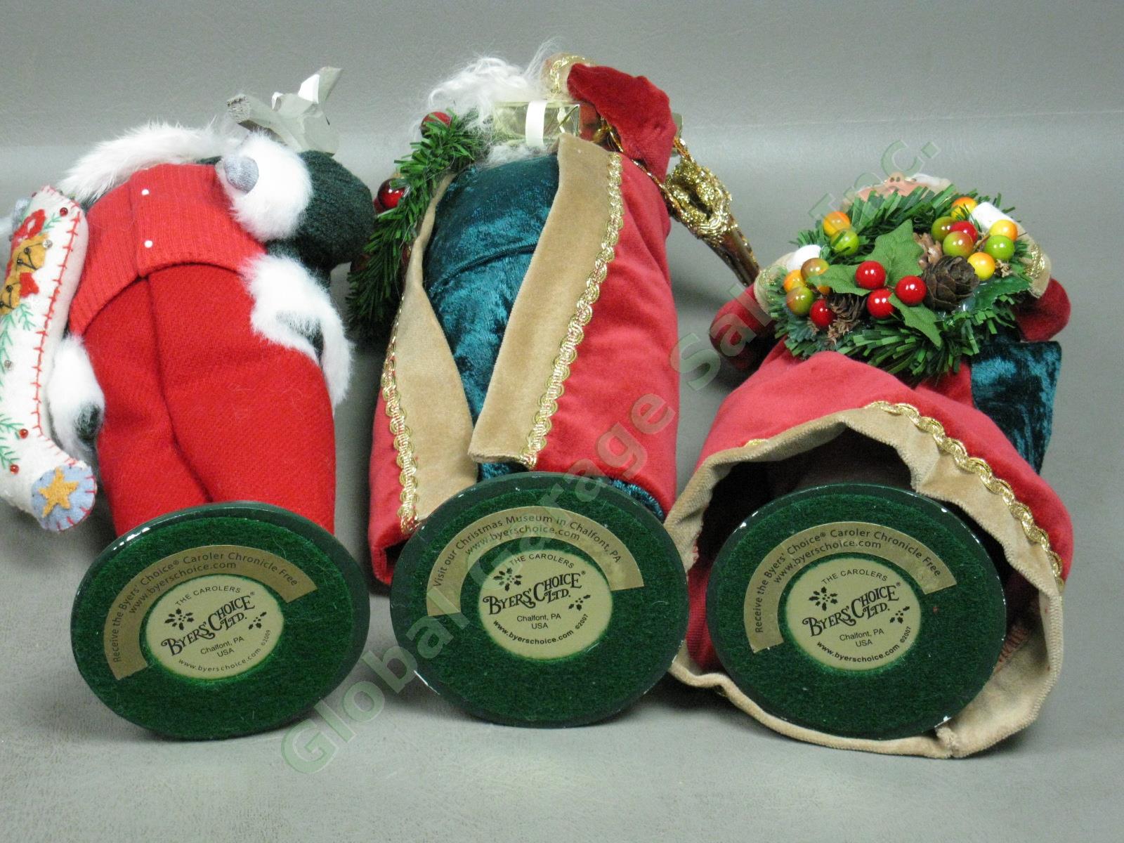 4 Byers Choice Carolers Lot Santa + Mrs Claus Woman With Sleigh + Reindeer NR! 9
