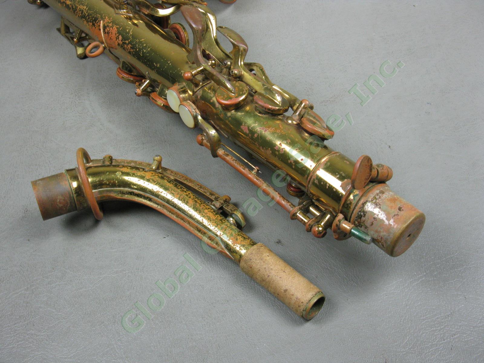 Buescher Aristocrat True-Tone Low-Pitch Saxophone Serial #276510 +Case Parts NR! 2