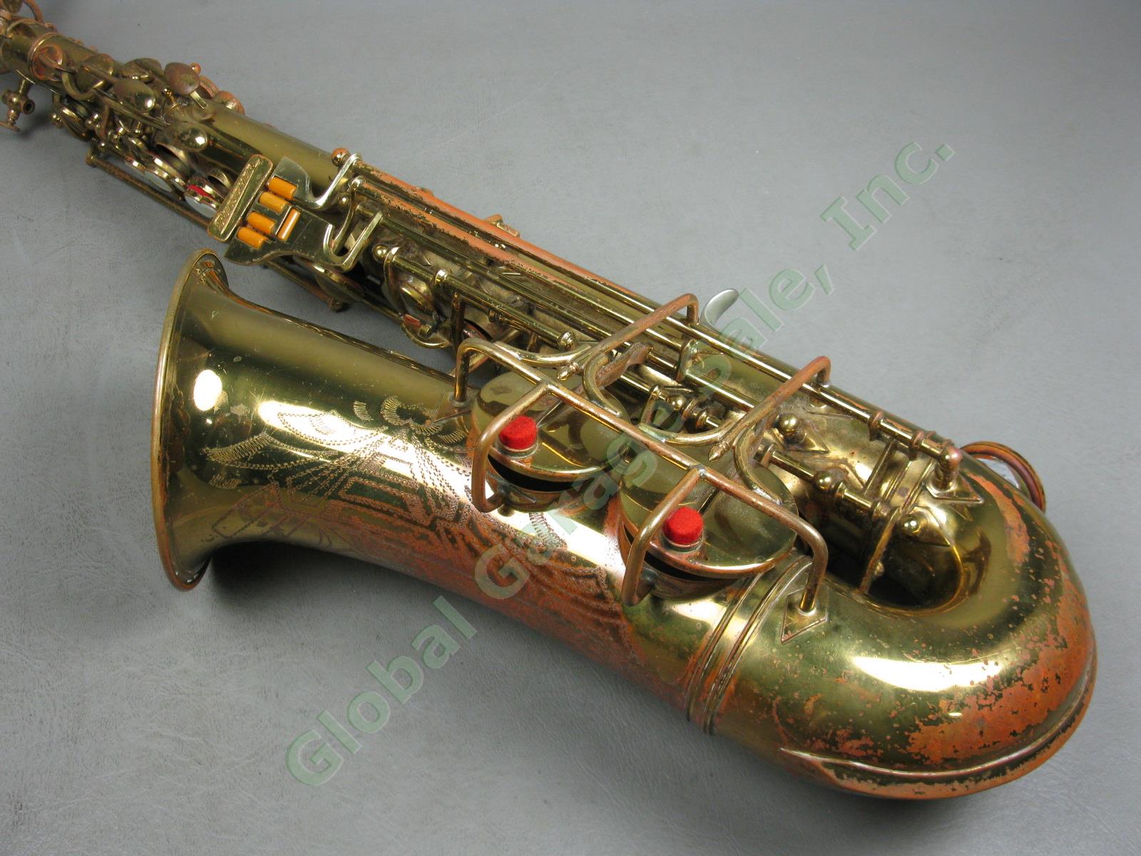 Buescher Aristocrat True-Tone Low-Pitch Saxophone Serial #276510 +Case Parts NR! 4