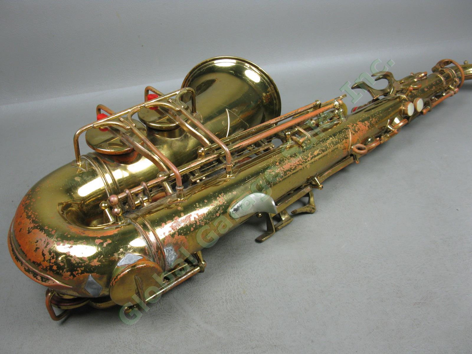 Buescher Aristocrat True-Tone Low-Pitch Saxophone Serial #276510 +Case Parts NR! 7
