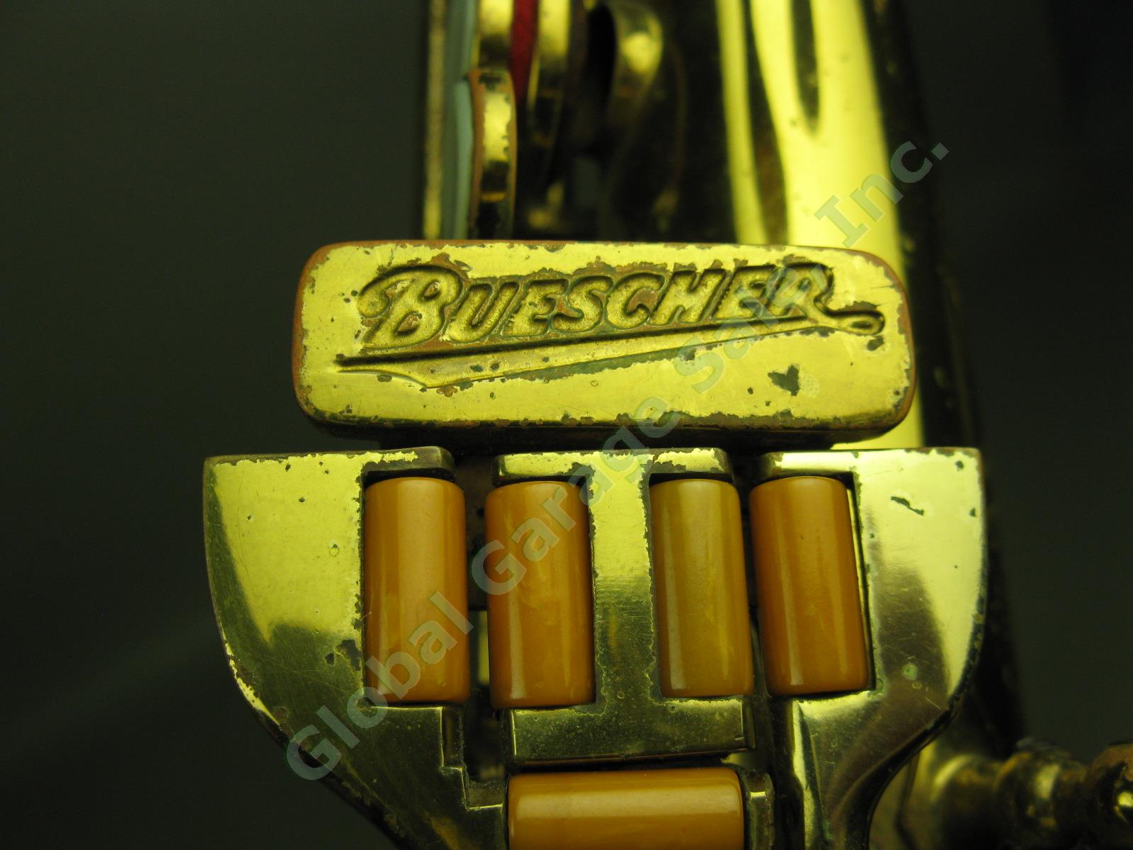 Buescher Aristocrat True-Tone Low-Pitch Saxophone Serial #276510 +Case Parts NR! 10