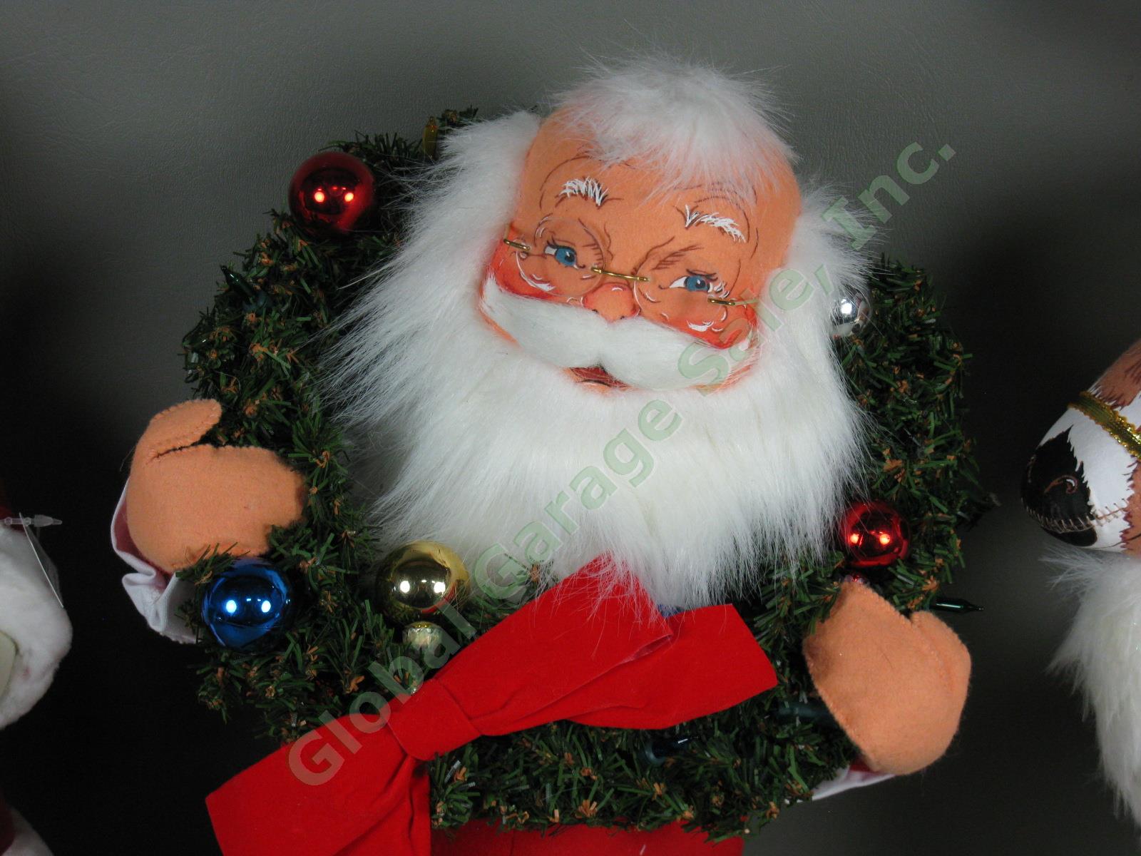 Annalee Xmas Lot 18" Santa Claus Yuletide Wreath Mrs Holly Berry 16" Reindeer NR 1