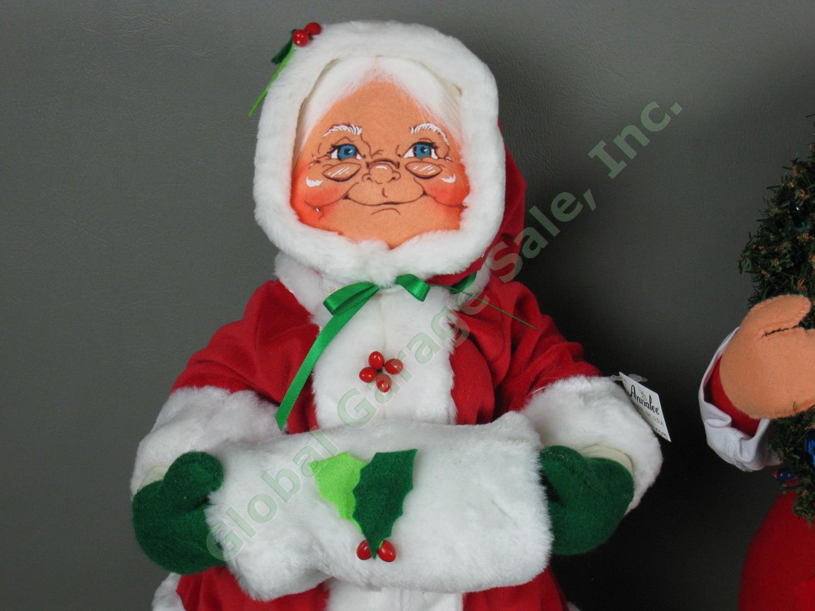 Annalee Xmas Lot 18" Santa Claus Yuletide Wreath Mrs Holly Berry 16" Reindeer NR 2