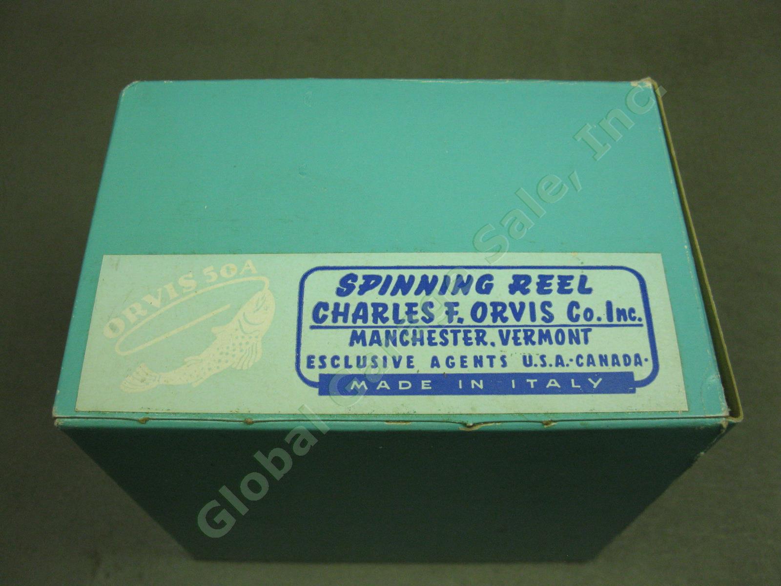 Vtg Orvis #50A Ultra Light Spinning Fishing Reel +Box Bag Paper Italy No Serial# 6
