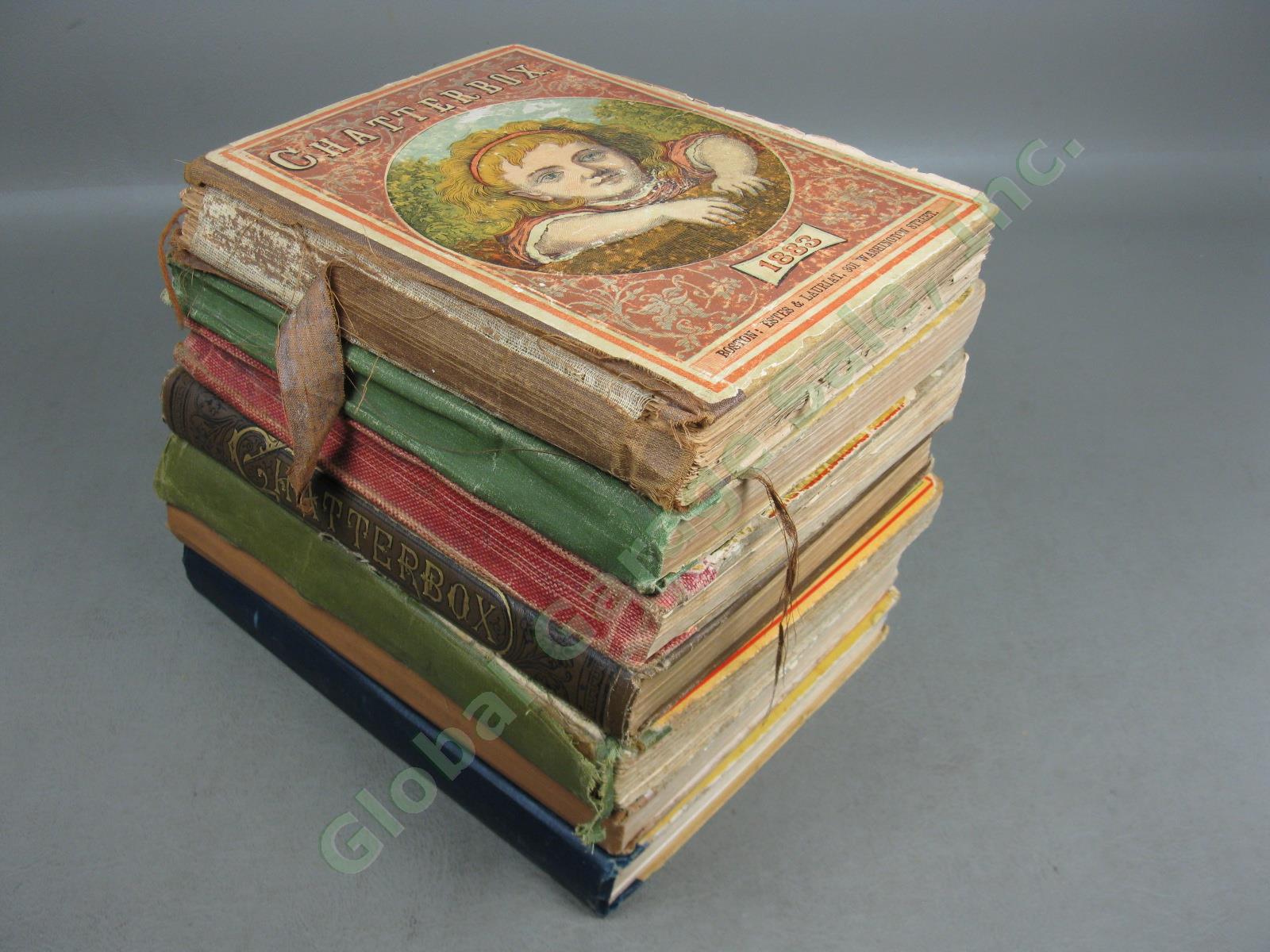 Rare Vtg Antique Chatterbox Kid Book Set Lot 1883 1899 1911 1912 1914 1917 1920