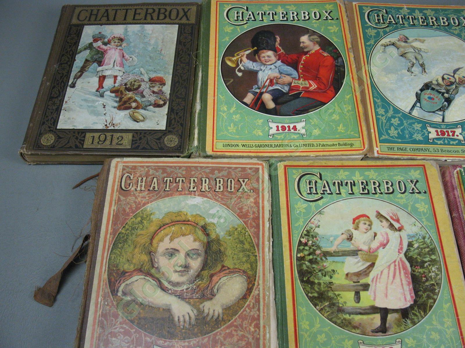 Rare Vtg Antique Chatterbox Kid Book Set Lot 1883 1899 1911 1912 1914 1917 1920 3
