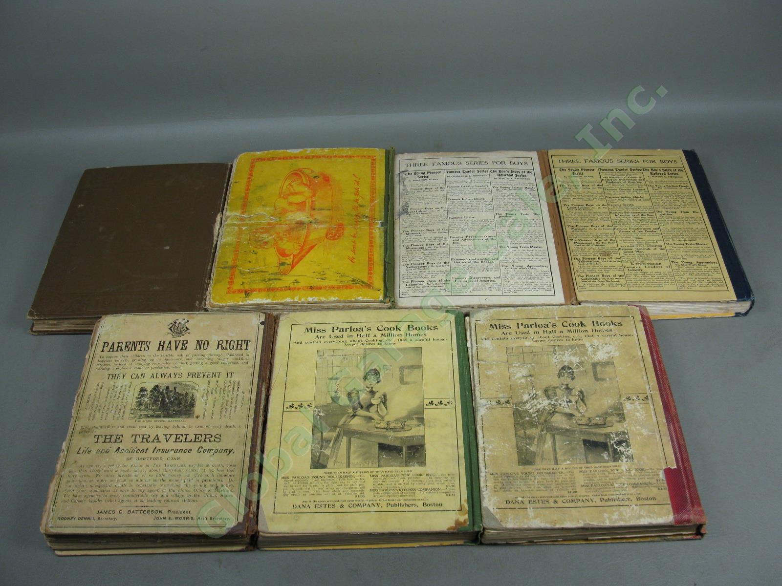 Rare Vtg Antique Chatterbox Kid Book Set Lot 1883 1899 1911 1912 1914 1917 1920 5