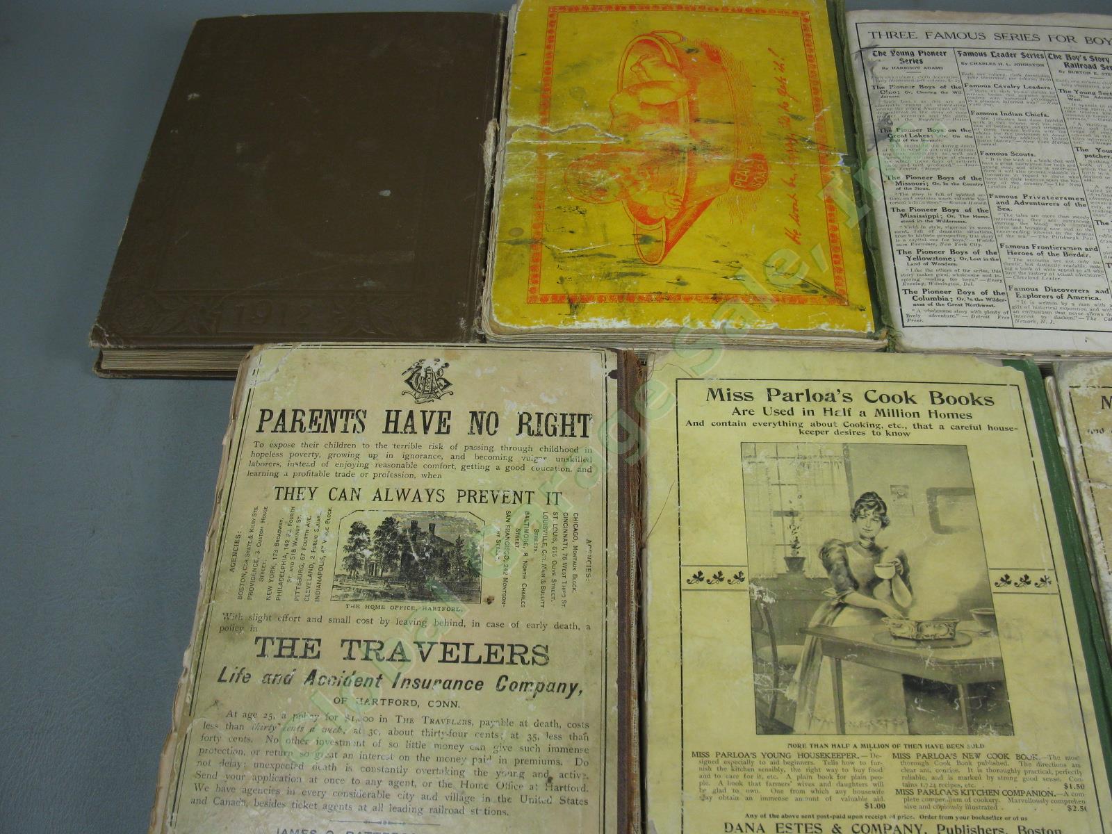 Rare Vtg Antique Chatterbox Kid Book Set Lot 1883 1899 1911 1912 1914 1917 1920 6