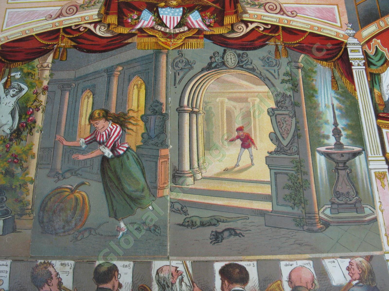 1870s Antique Pop Up Pantomime Toy Kids Book Cinderella The Little Glass Slipper 13