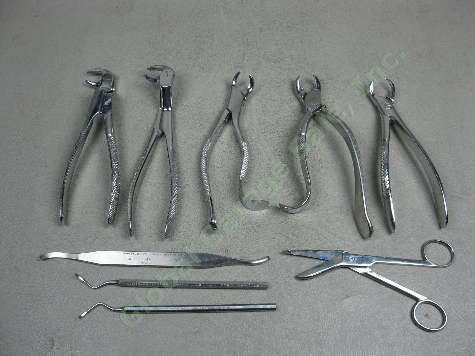 9 Dental Oral Surgery Hand Instrument Lot Forceps Scissors Hu-Friedy Clev-Dent +
