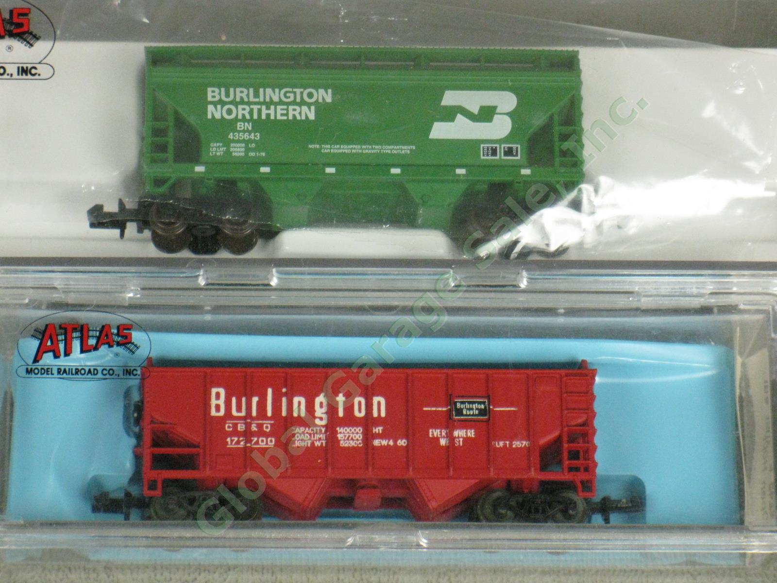 10 Atlas Burlington Northern Train Cars Lot 40 50 Foot Box 70-Ton Ore Centerflow 4