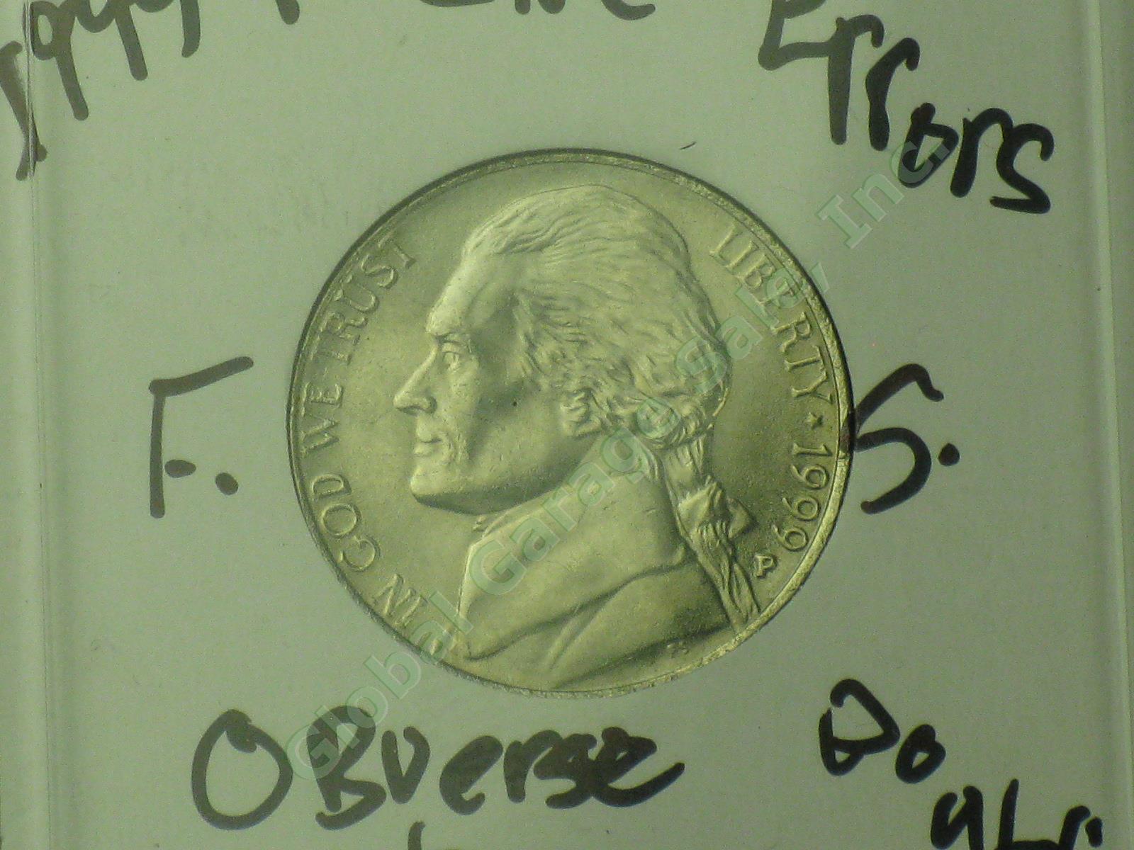 19 Jefferson Nickel Mint Errors Lot 1990s 2000s UNC Doubling Die Chips Blank ++ 17