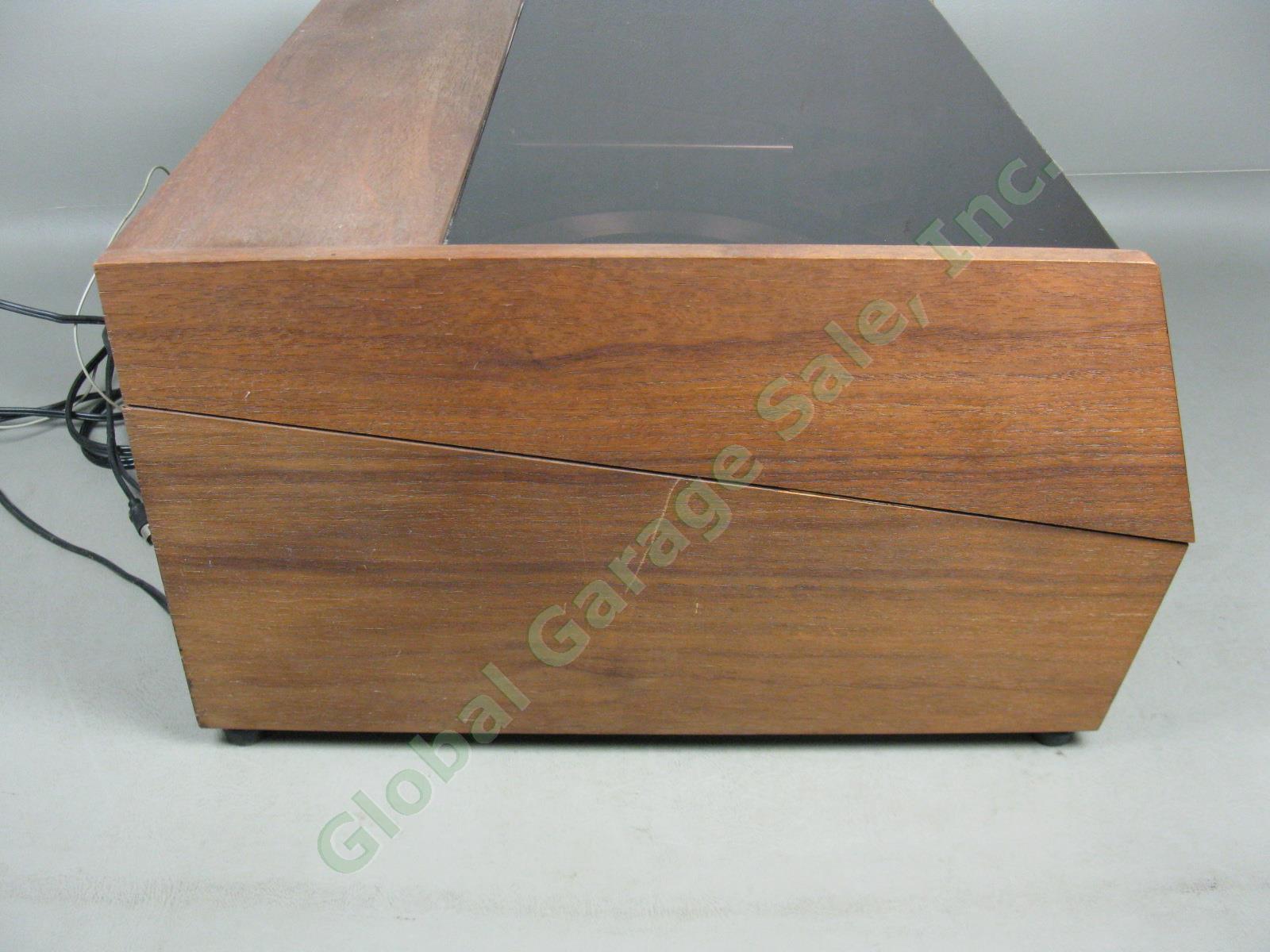 Vtg Dual 1219 Turntable + Wood Plinth Dust Cover Display Cabinet Case Manual Lot 8