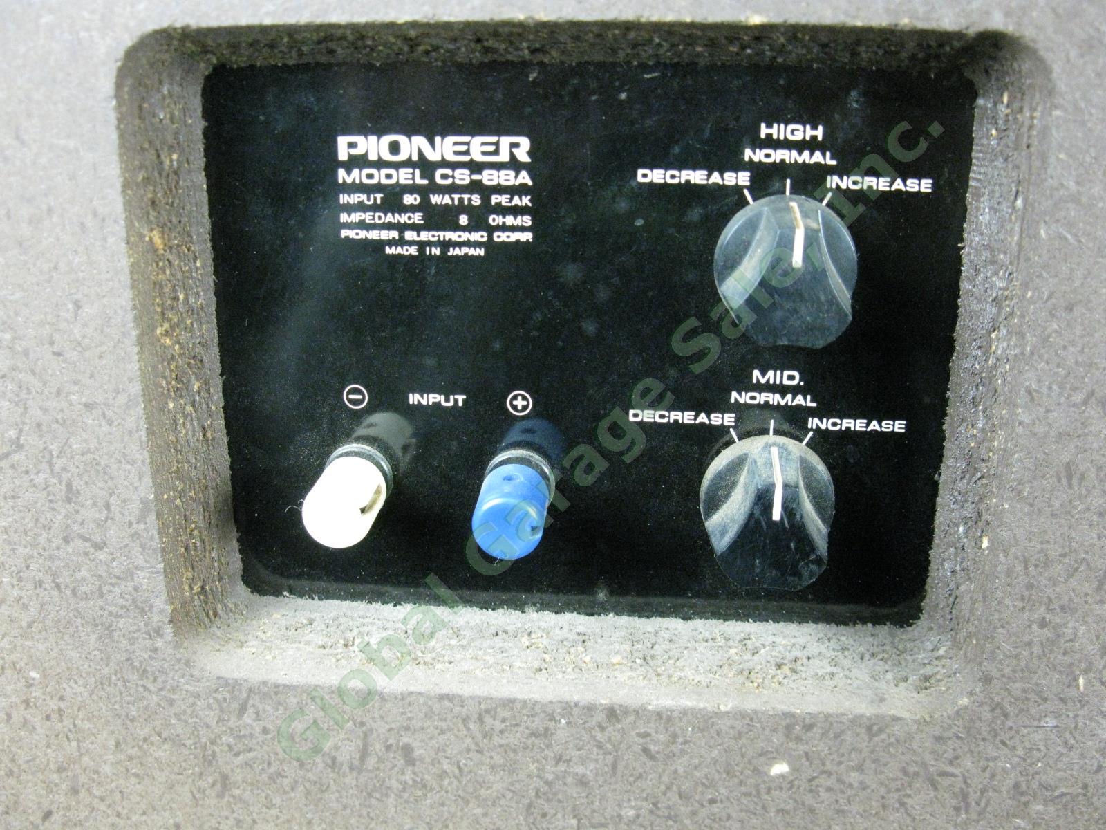 Vtg Pioneer CS-88A Stereo Floor Speakers Pair W/ Manuals Owners Kits Papers Lot 11