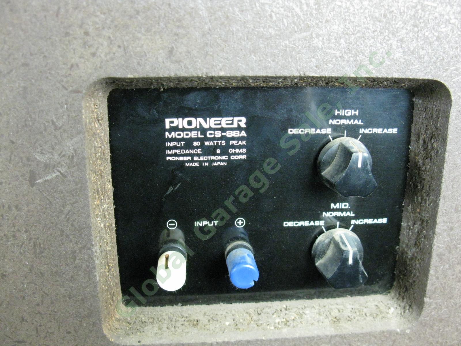 Vtg Pioneer CS-88A Stereo Floor Speakers Pair W/ Manuals Owners Kits Papers Lot 13